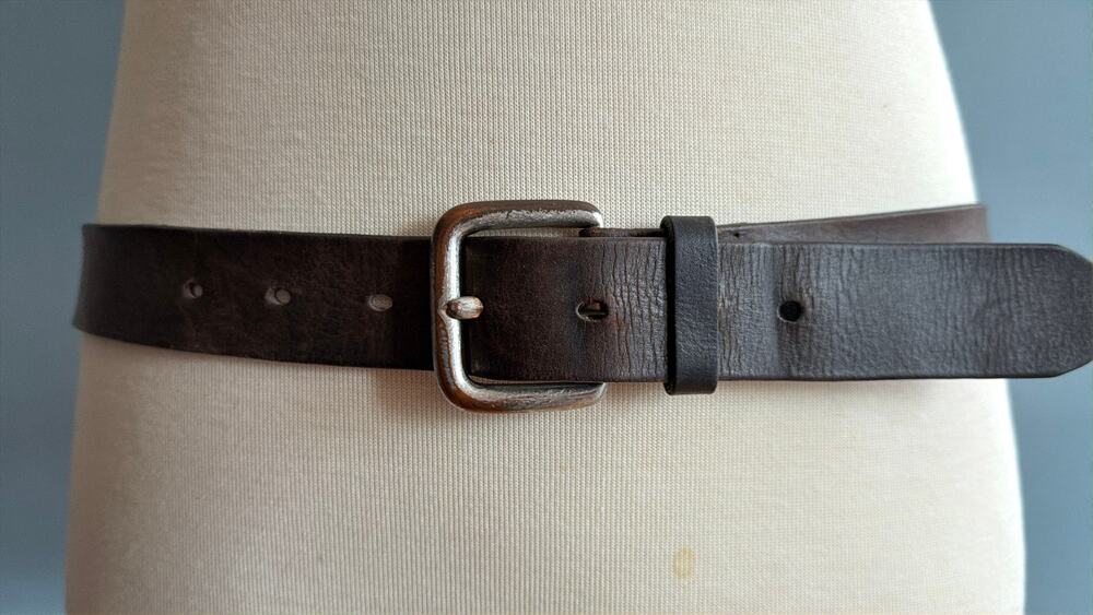 OLD NAVY Distressed Dark Brown Leather Belt Mens sz XL